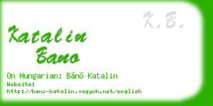 katalin bano business card